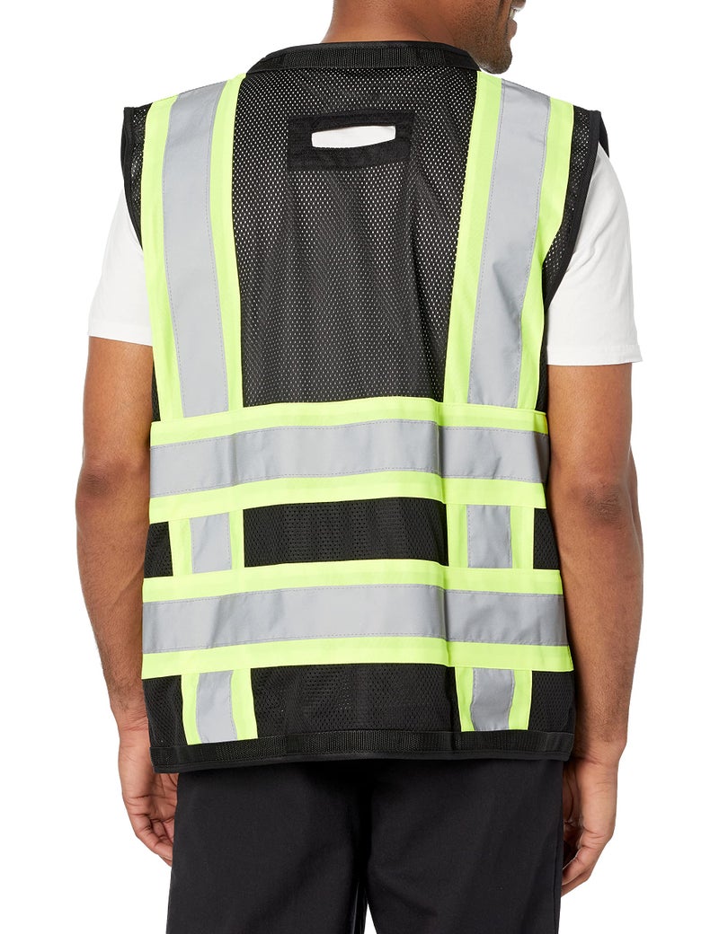 Radians Type O Class 1 Heavy Duty Surveyor Safety Vest with Zipper, Black, X-Large (SV59-1ZBM-XL) - Image 2